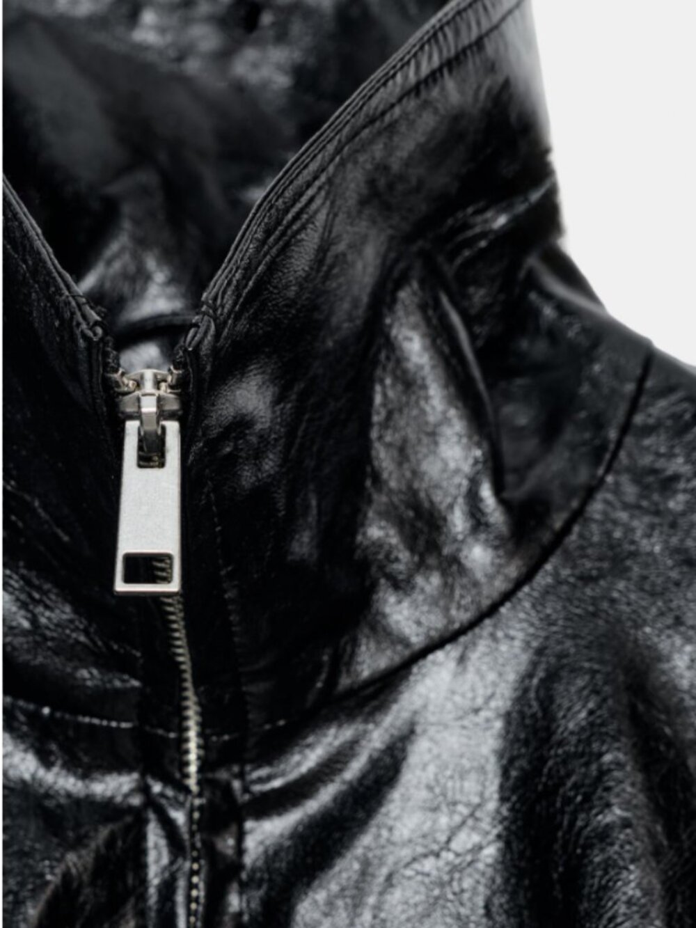 BNWT ZARA WOMEN FAUX LEATHER JACKET WITH SCARF ZW COLLECTION BLACK - Picture 11 of 11